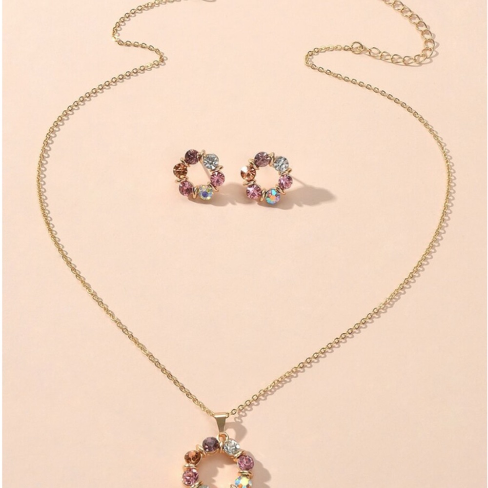 3pcs Rhinestone Decor Jewelry Set - Picture 3 of 4